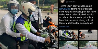 Akibat Roadblock, Abang Polis Tolong Hantarkan Ke Exam Hall
