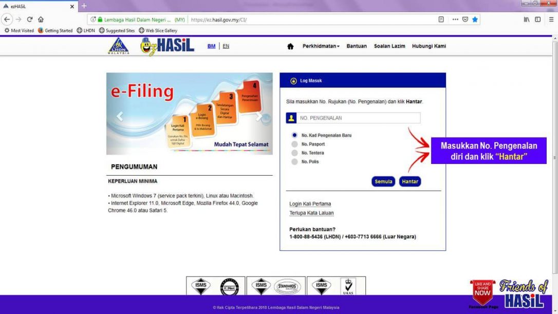 Cara Isi E-Filling Borang Cukai Pendapatan (e-BE)