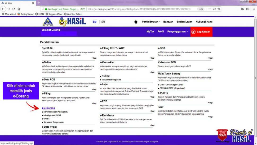 Cara Isi E-Filling Borang Cukai Pendapatan (e-BE)