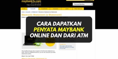 Cara Dapatkan Penyata Bank Maybank Online (e-Statement)