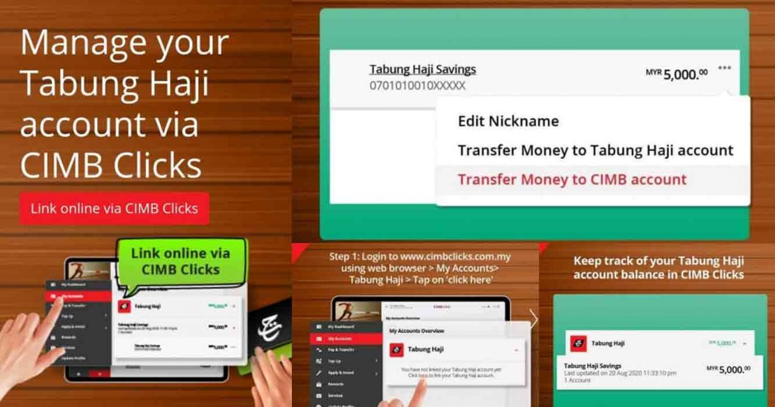 Cara Keluarkan Duit Tabung Haji Online Guna CIMB Clicks – Nadz.my