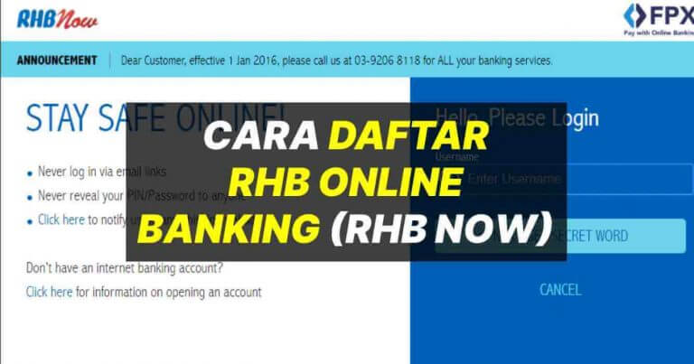 cara daftar rhb online