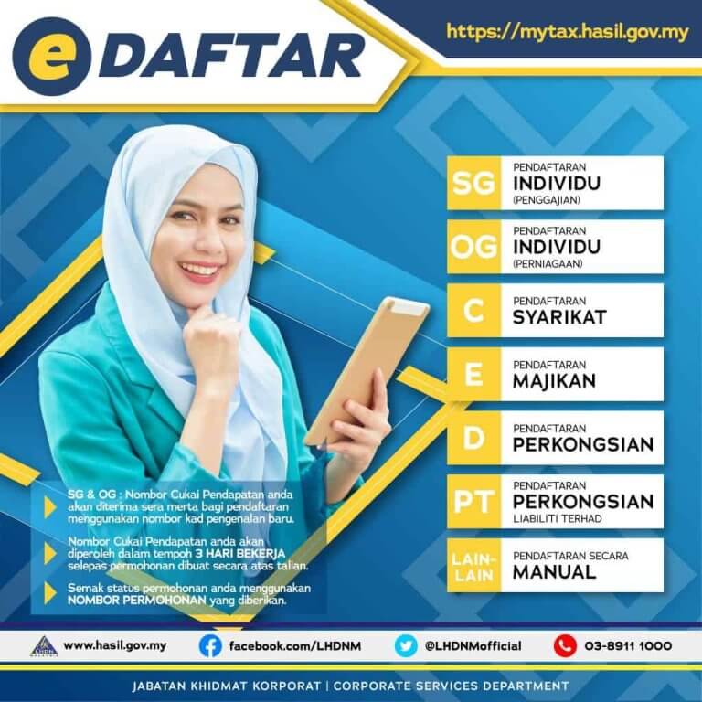 cara daftar cukai lhdn