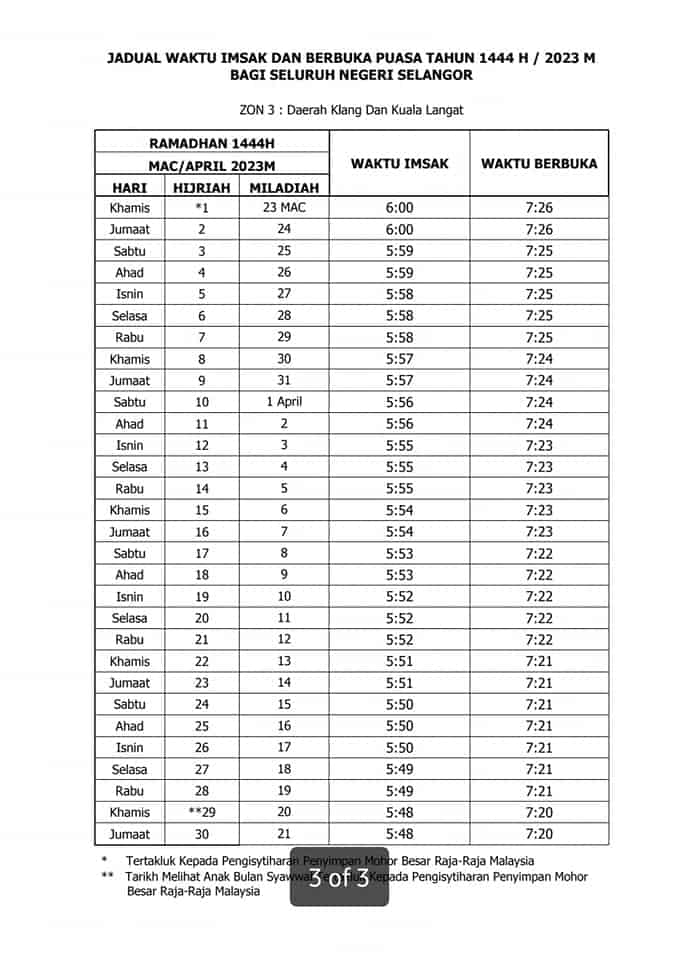 Jadual Waktu Berbuka Puasa Melaka 2023 1444H & Waktu Imsak