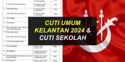 Cuti Umum Kelantan 2024 & Hari Kelepasan Am, Cuti Sekolah