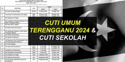 Cuti Umum Terengganu 2024 & Hari Kelepasan Am