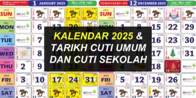 Kalendar 2025 Tarikh Cuti Umum & Cuti Sekolah