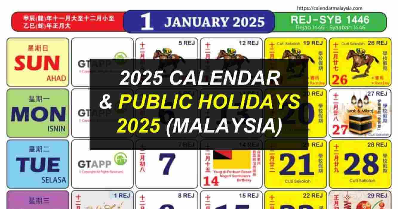 2025 Calendar Public Holidays Malaysia 