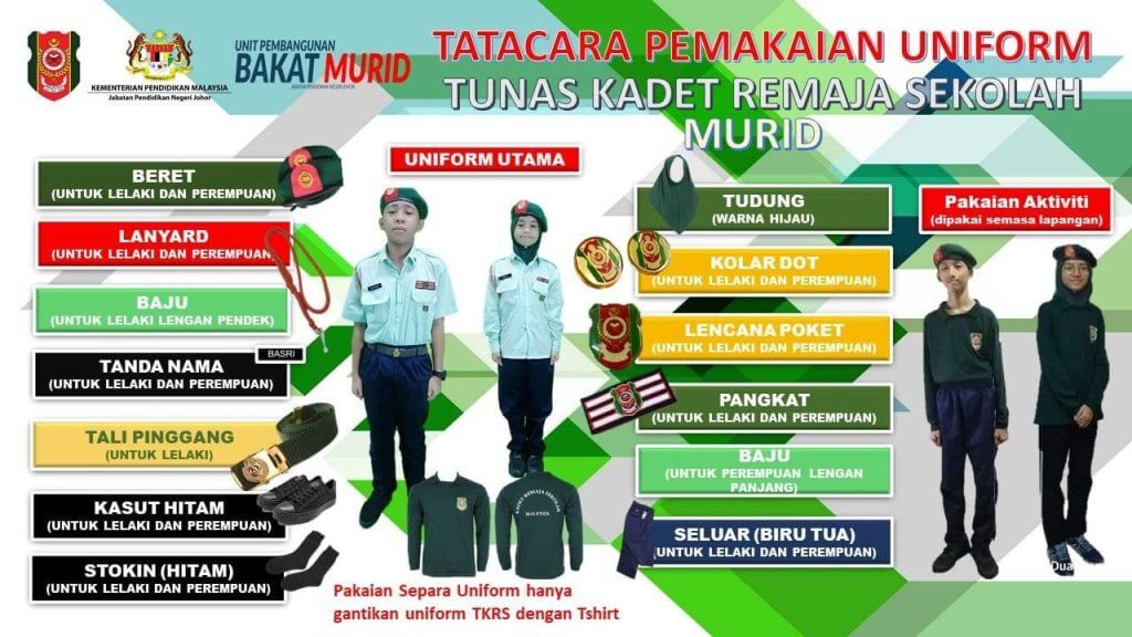 pakaian tunas kadet remaja sekolah