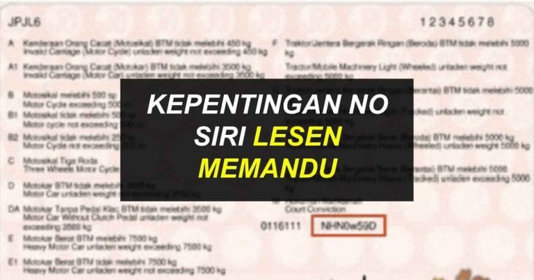 nombor siri lesen memandu